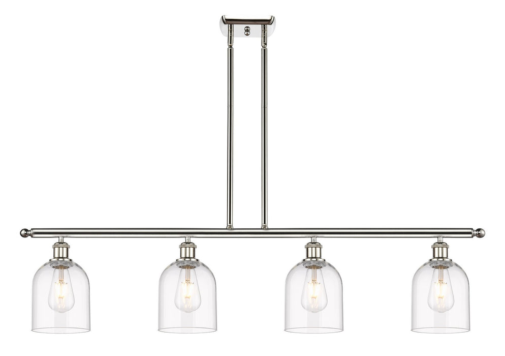 Innovations 516-4I-PN-G558-6CL Four Light Island Pendant, Polished Nickel