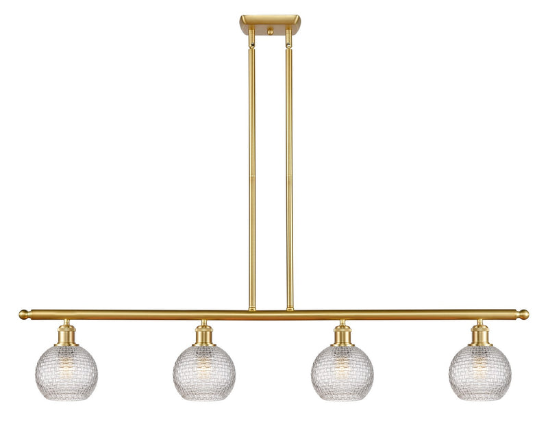 Innovations 516-4I-SG-G122C-6CL Four Light Island Pendant, Satin Gold