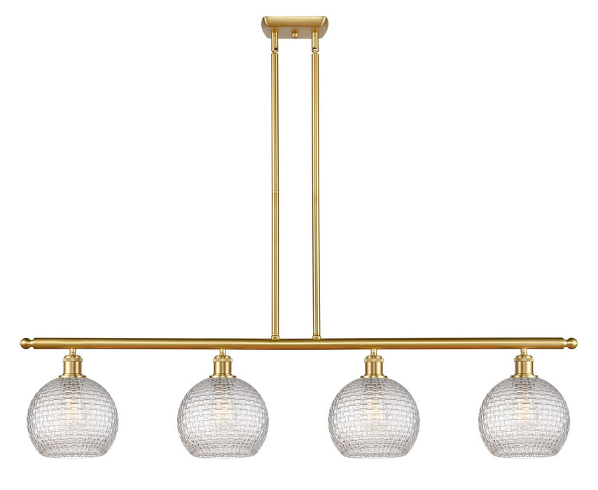Innovations 516-4I-SG-G122C-8CL Four Light Island Pendant, Satin Gold