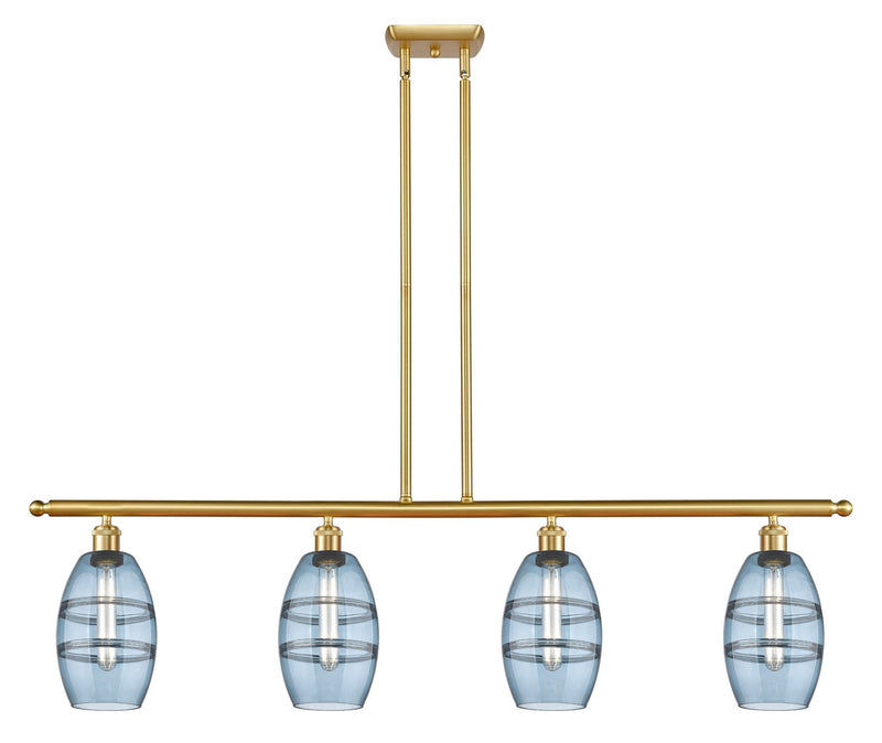 Innovations 516-4I-SG-G557-6BL Four Light Island Pendant, Satin Gold