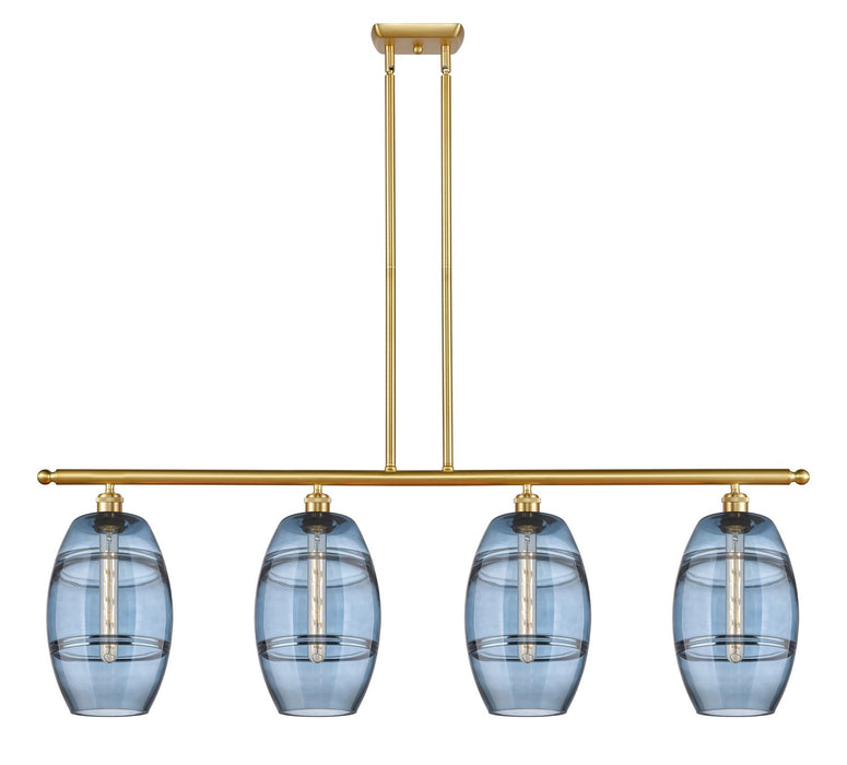 Innovations 516-4I-SG-G557-8BL Four Light Island Pendant, Satin Gold