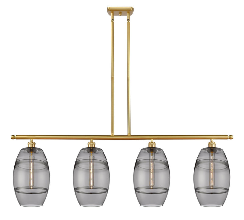 Innovations 516-4I-SG-G557-8SM Four Light Island Pendant, Satin Gold