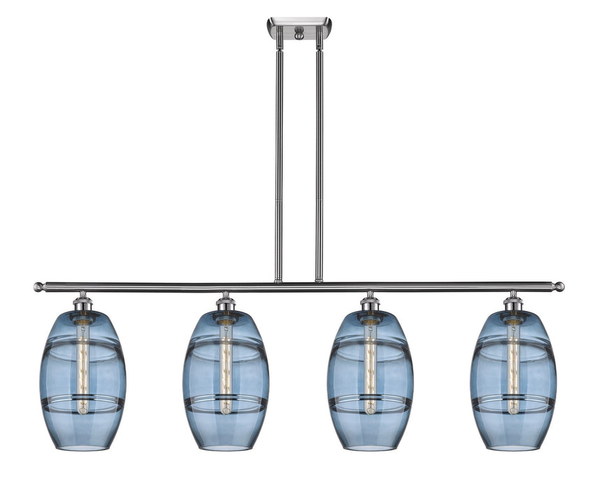 Innovations 516-4I-SN-G557-8BL Four Light Island Pendant, Brushed Satin Nickel
