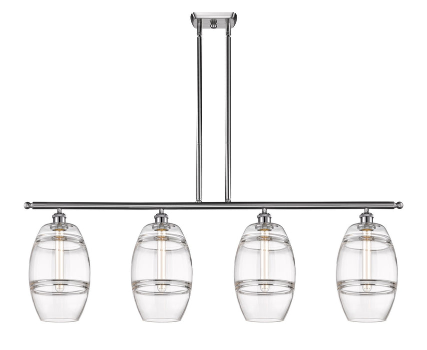 Innovations 516-4I-SN-G557-8CL Four Light Island Pendant, Brushed Satin Nickel