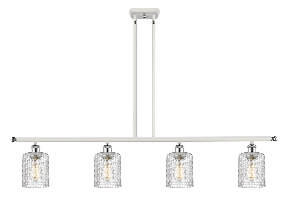 Innovations 516-4I-WPC-G112C-5CL Four Light Island Pendant, White Polished Chrome