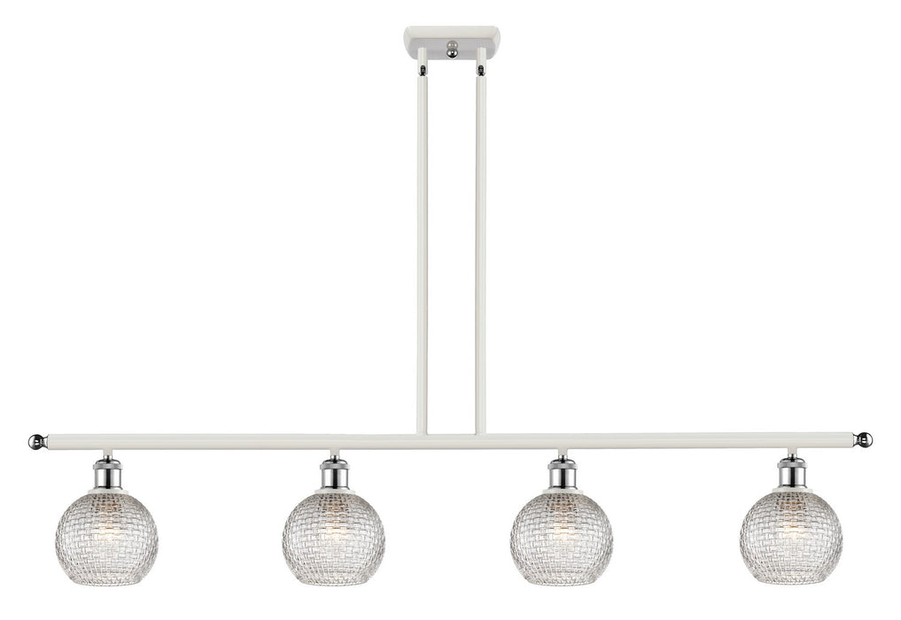 Innovations 516-4I-WPC-G122C-6CL Four Light Island Pendant, White Polished Chrome