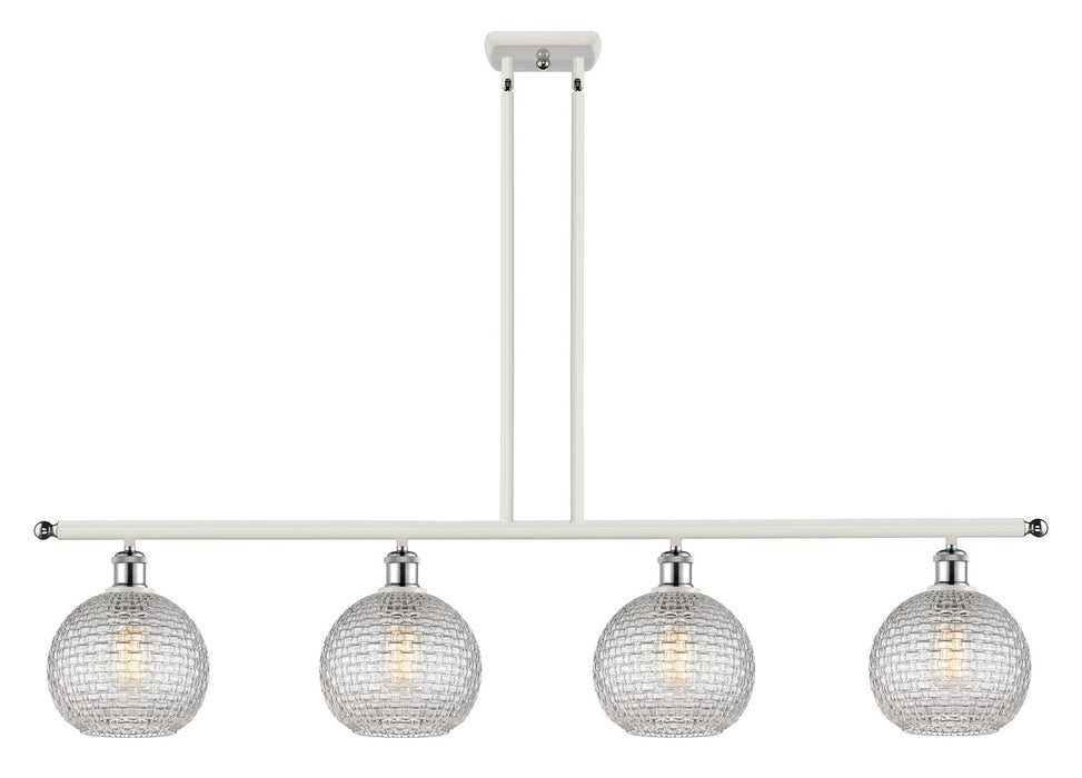 Innovations 516-4I-WPC-G122C-8CL Four Light Island Pendant, White Polished Chrome