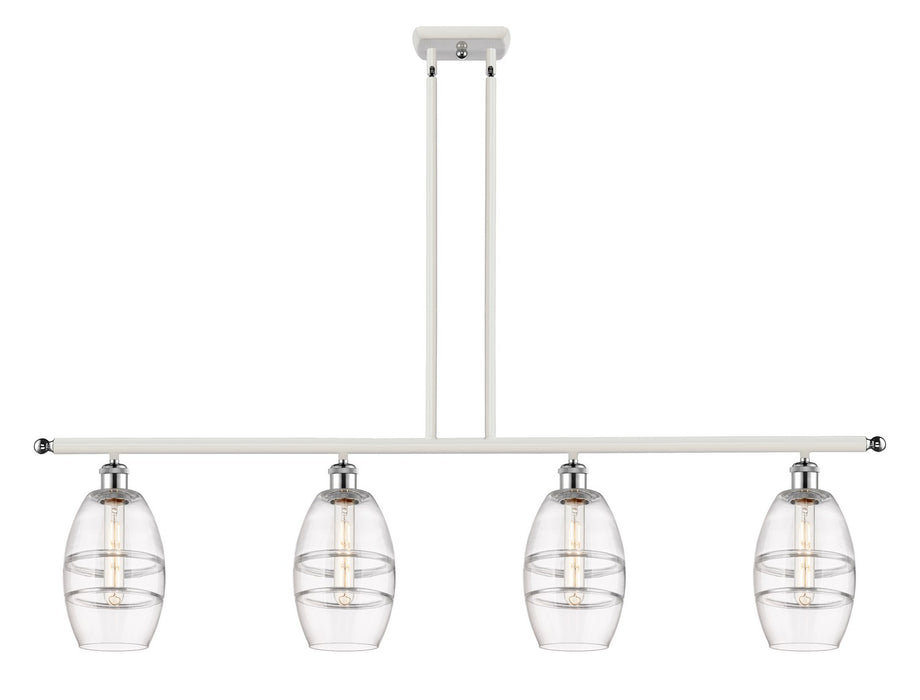 Innovations 516-4I-WPC-G557-6CL Four Light Island Pendant, White Polished Chrome