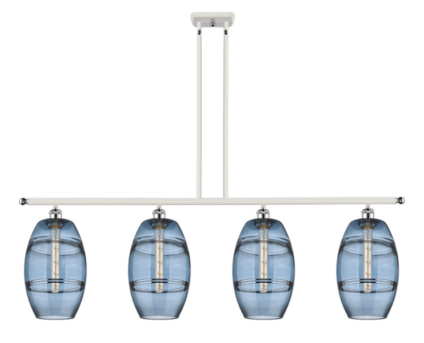 Innovations 516-4I-WPC-G557-8BL Four Light Island Pendant, White Polished Chrome