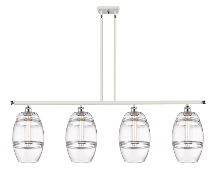 Innovations 516-4I-WPC-G557-8CL Four Light Island Pendant, White Polished Chrome
