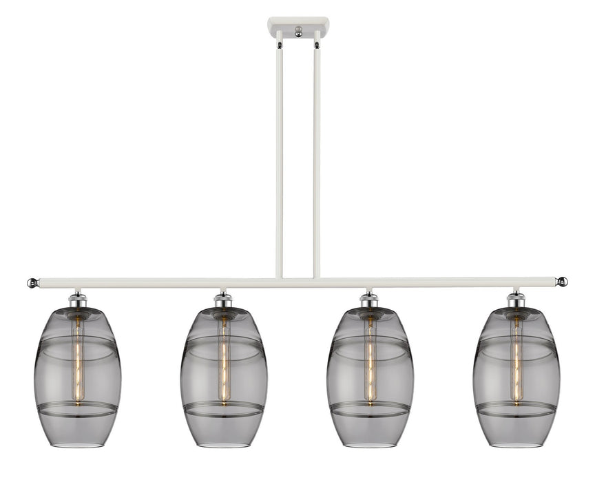 Innovations 516-4I-WPC-G557-8SM Four Light Island Pendant, White Polished Chrome