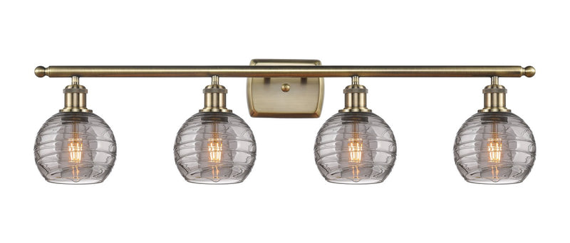 Innovations 516-4W-AB-G1213-6SM Four Light Bath Vanity, Antique Brass