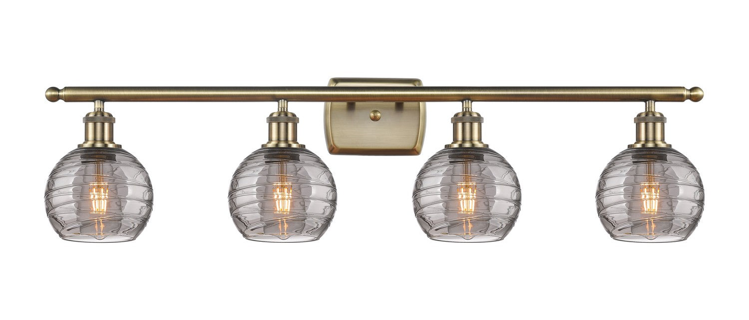 Innovations 516-4W-AB-G1213-6SM Four Light Bath Vanity, Antique Brass
