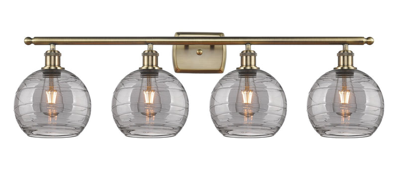 Innovations 516-4W-AB-G1213-8SM Four Light Bath Vanity, Antique Brass