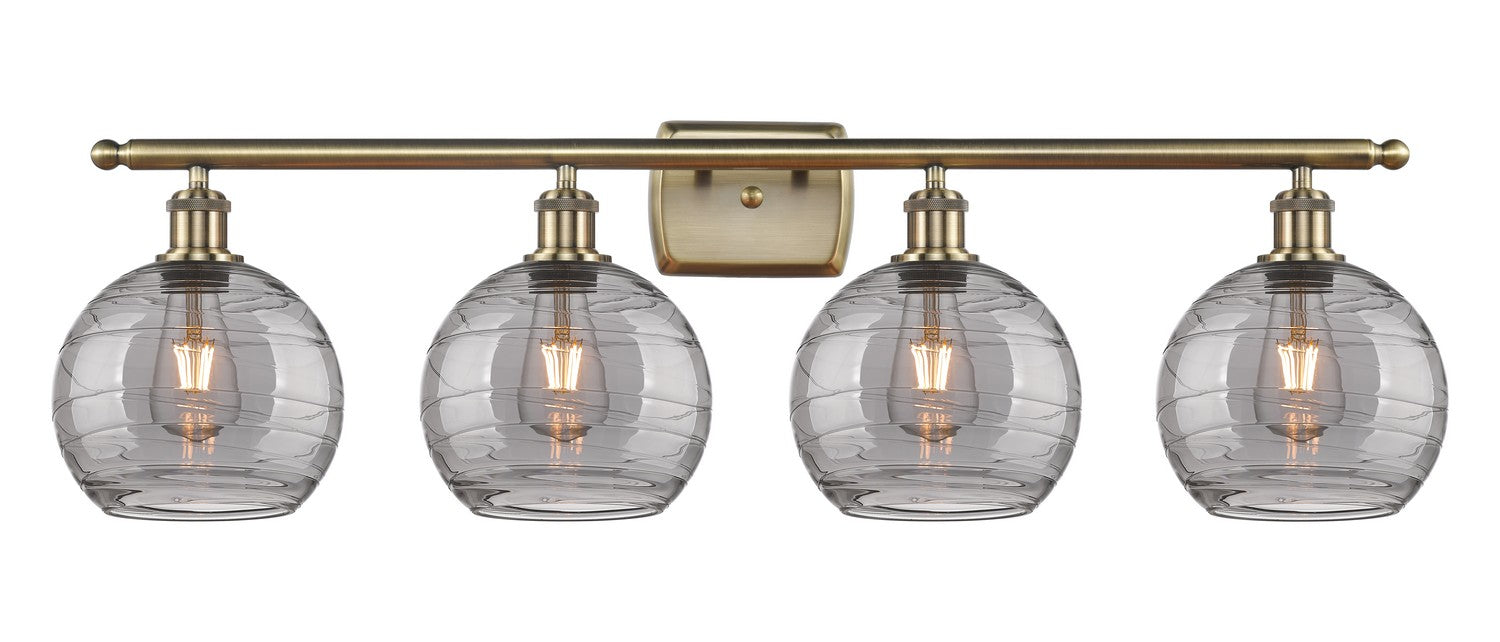 Innovations 516-4W-AB-G1213-8SM Four Light Bath Vanity, Antique Brass