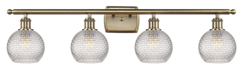 Innovations 516-4W-AB-G122C-6CL Four Light Bath Vanity, Antique Brass