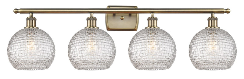 Innovations 516-4W-AB-G122C-8CL Four Light Bath Vanity, Antique Brass