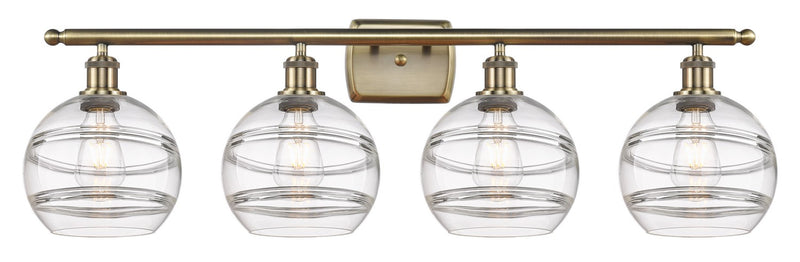 Innovations 516-4W-AB-G556-8CL Four Light Bath Vanity, Antique Brass