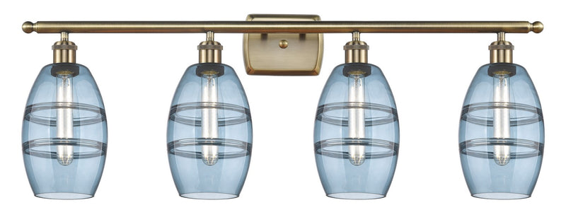 Innovations 516-4W-AB-G557-6BL Four Light Bath Vanity, Antique Brass