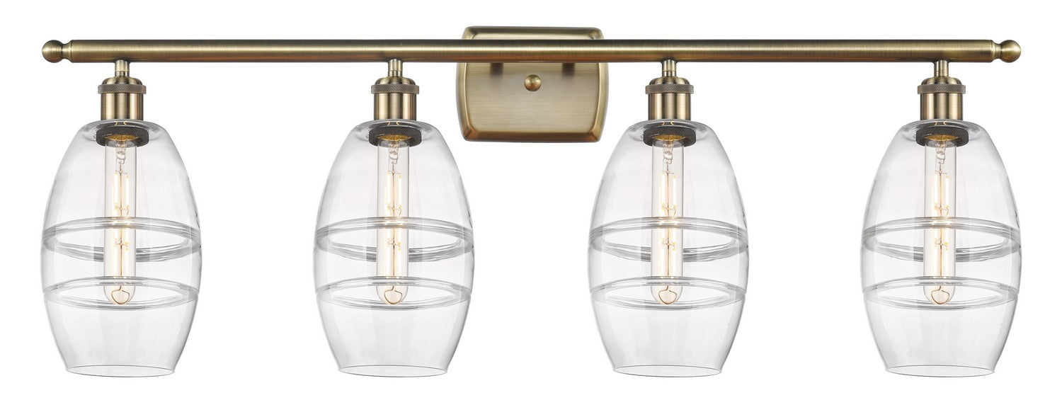 Innovations 516-4W-AB-G557-6CL Four Light Bath Vanity, Antique Brass