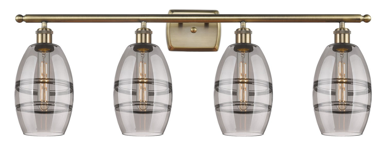 Innovations 516-4W-AB-G557-6SM Four Light Bath Vanity, Antique Brass