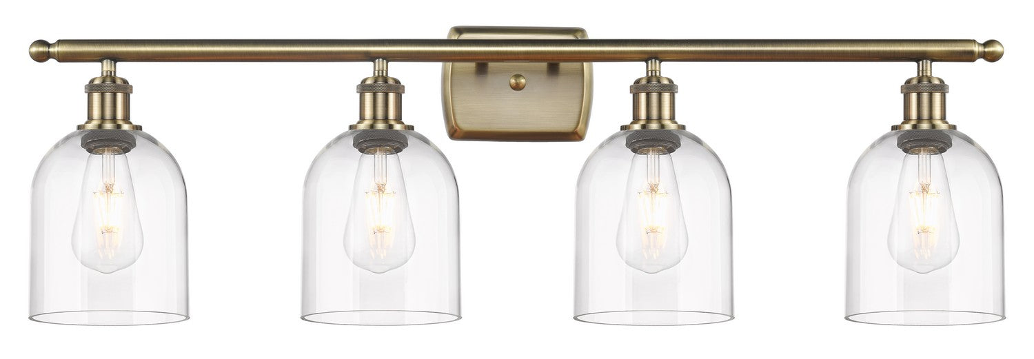 Innovations 516-4W-AB-G558-6CL Four Light Bath Vanity, Antique Brass