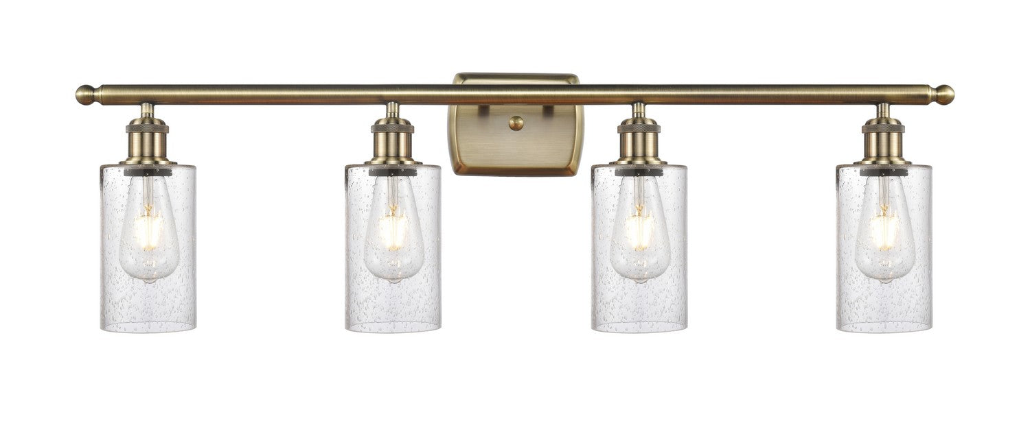 Innovations 516-4W-AB-G804 Four Light Bath Vanity, Antique Brass