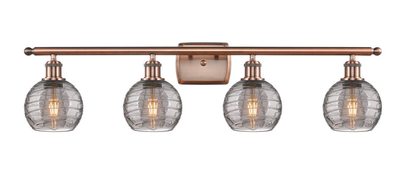 Innovations 516-4W-AC-G1213-6SM Four Light Bath Vanity, Antique Copper