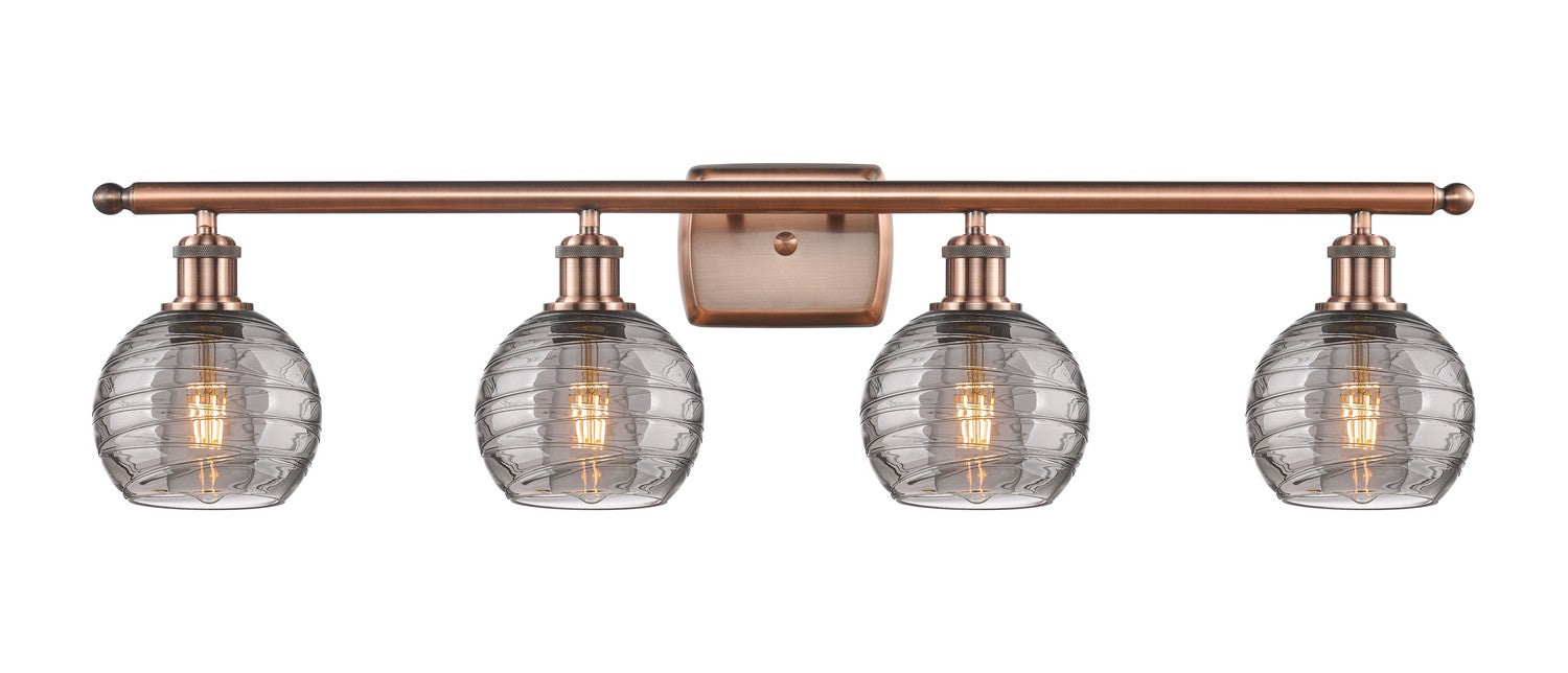 Innovations 516-4W-AC-G1213-6SM Four Light Bath Vanity, Antique Copper