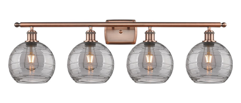 Innovations 516-4W-AC-G1213-8SM Four Light Bath Vanity, Antique Copper