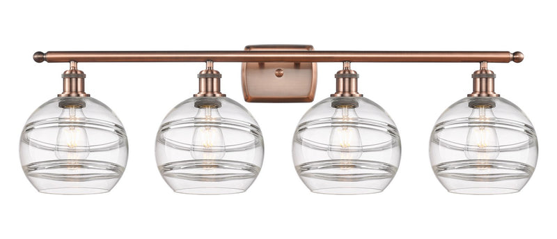 Innovations 516-4W-AC-G556-8CL Four Light Bath Vanity, Antique Copper