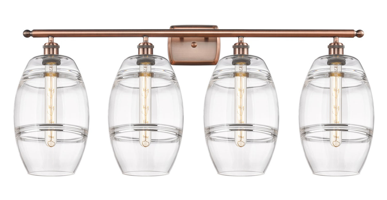 Innovations 516-4W-AC-G557-8CL Four Light Bath Vanity, Antique Copper