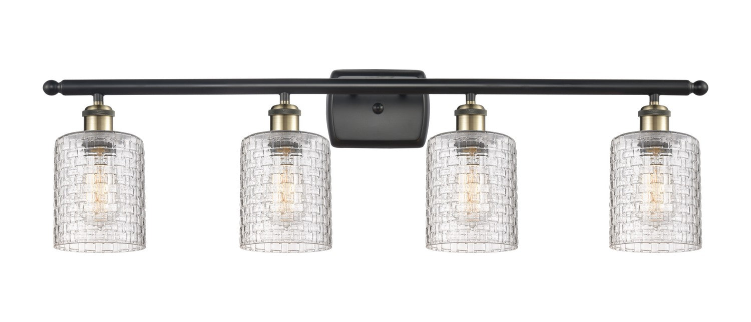 Innovations 516-4W-BAB-G112C-5CL Four Light Bath Vanity, Black Antique Brass