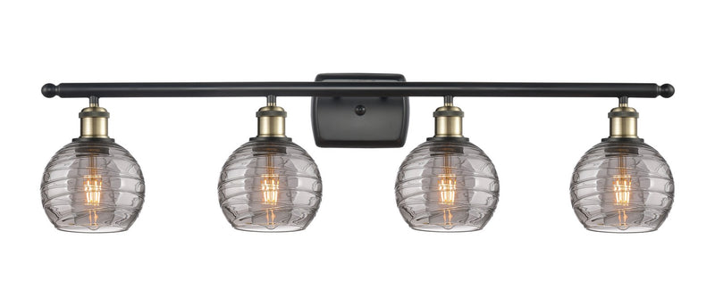 Innovations 516-4W-BAB-G1213-6SM Four Light Bath Vanity, Black Antique Brass