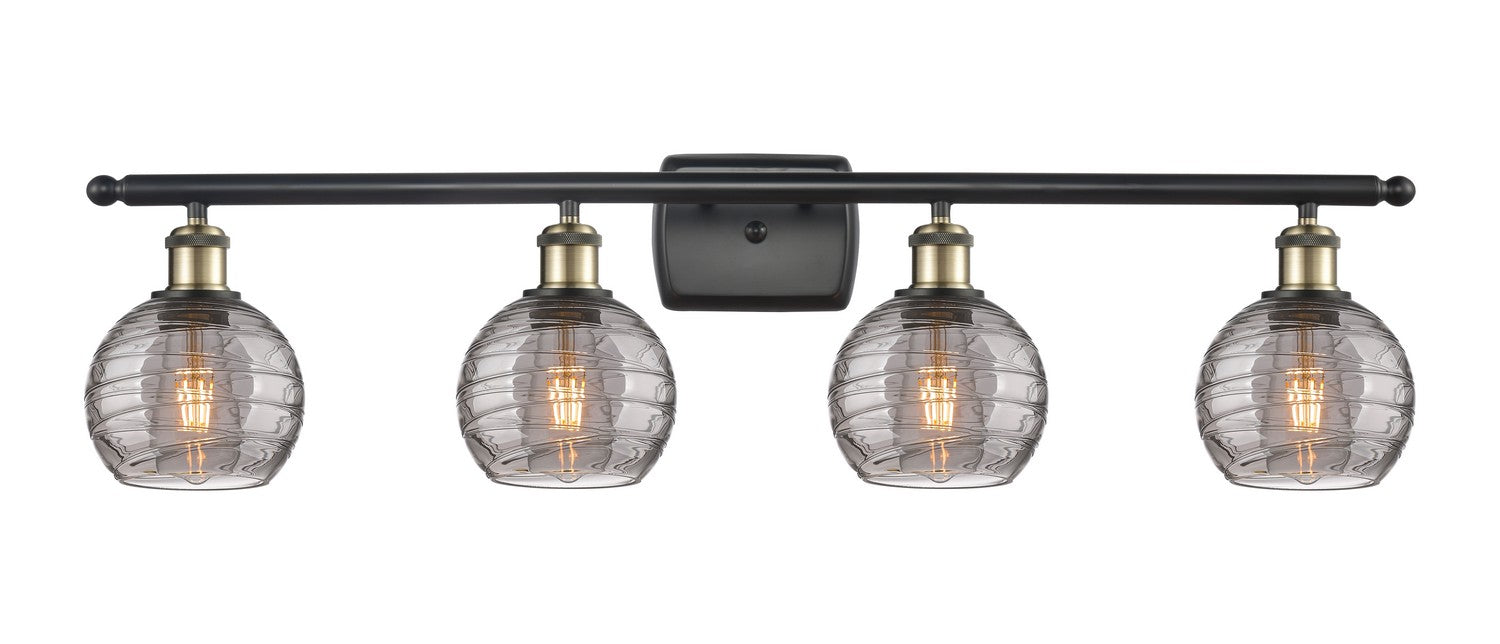 Innovations 516-4W-BAB-G1213-6SM Four Light Bath Vanity, Black Antique Brass