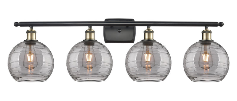 Innovations 516-4W-BAB-G1213-8SM Four Light Bath Vanity, Black Antique Brass