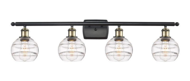 Innovations 516-4W-BAB-G556-6CL Four Light Bath Vanity, Black Antique Brass