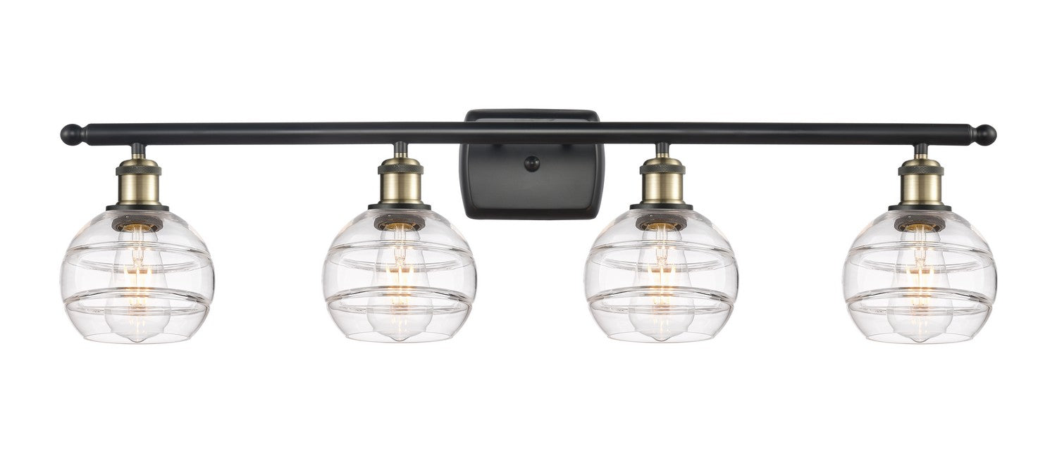 Innovations 516-4W-BAB-G556-6CL Four Light Bath Vanity, Black Antique Brass