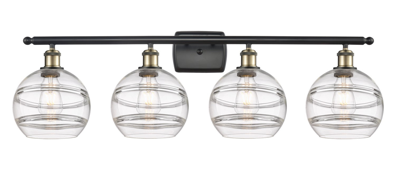 Innovations 516-4W-BAB-G556-8CL Four Light Bath Vanity, Black Antique Brass