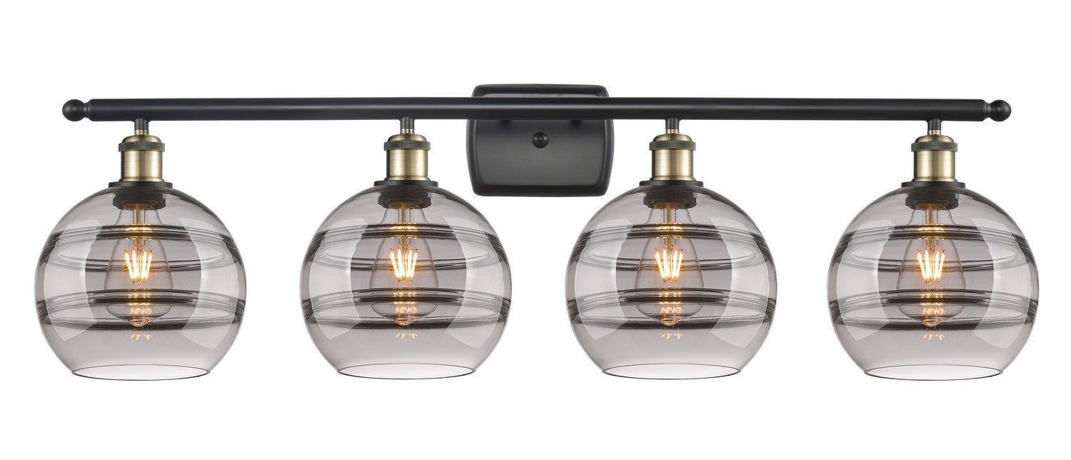 Innovations 516-4W-BAB-G556-8SM Four Light Bath Vanity, Black Antique Brass