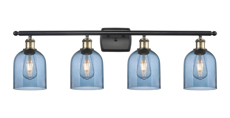 Innovations 516-4W-BAB-G558-6BL Four Light Bath Vanity, Black Antique Brass