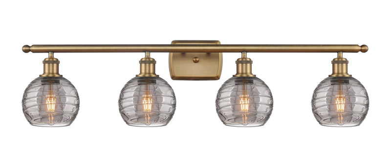 Innovations 516-4W-BB-G1213-6SM Four Light Bath Vanity, Brushed Brass