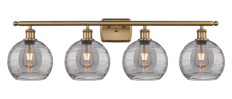 Innovations 516-4W-BB-G1213-8SM Four Light Bath Vanity, Brushed Brass