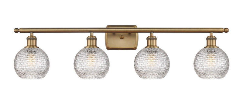 Innovations 516-4W-BB-G122C-6CL Four Light Bath Vanity, Brushed Brass