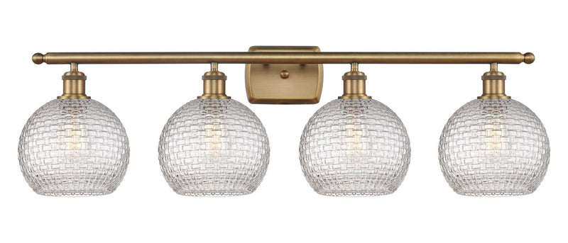 Innovations 516-4W-BB-G122C-8CL Four Light Bath Vanity, Brushed Brass