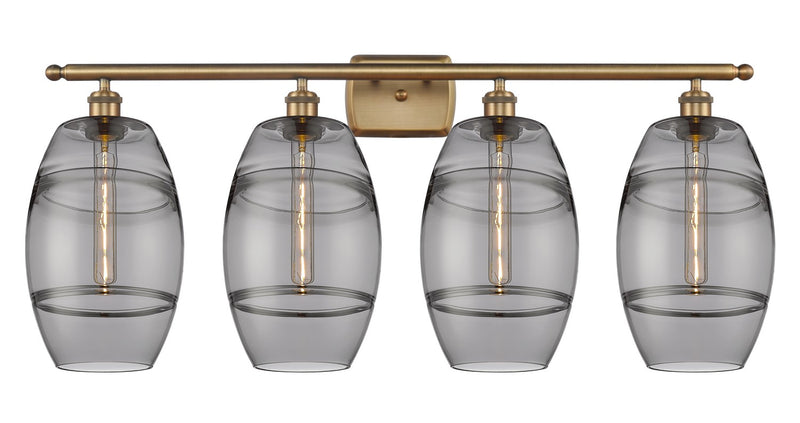 Innovations 516-4W-BB-G557-8SM Four Light Bath Vanity, Brushed Brass