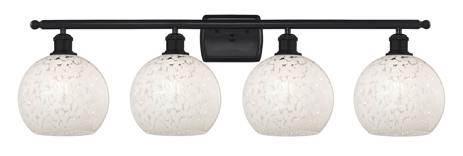 Innovations 516-4W-BK-G1216-8WM LED Bath Vanity, Matte Black
