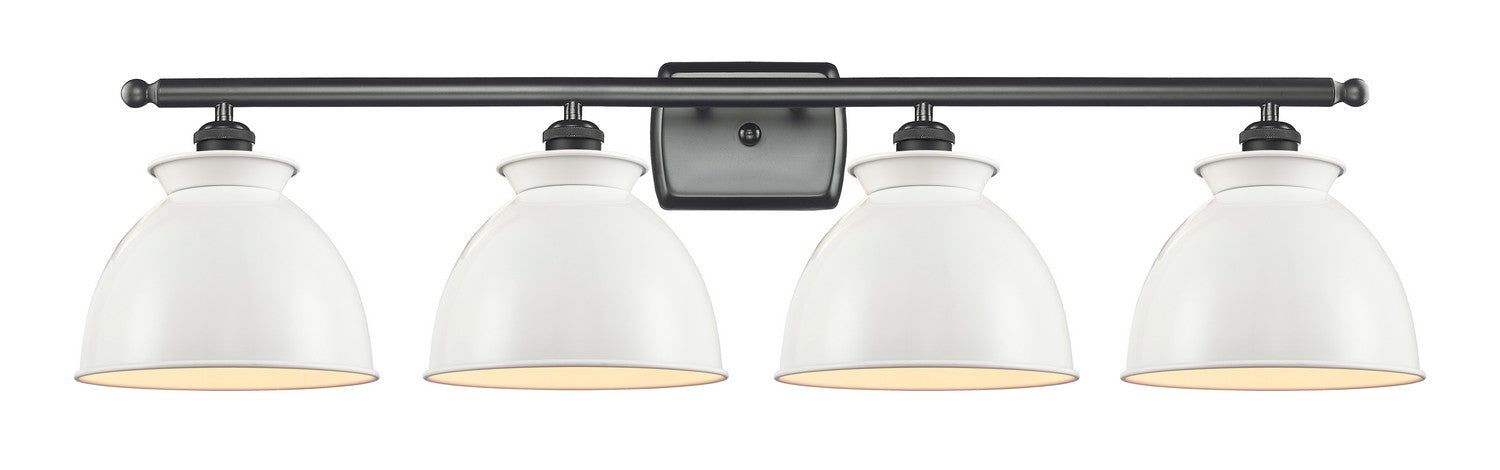 Innovations 516-4W-BK-M14-W Four Light Bath Vanity, Matte Black