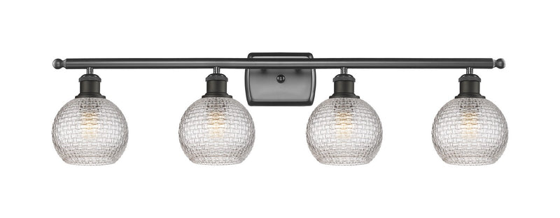 Innovations 516-4W-OB-G122C-6CL Four Light Bath Vanity, Oil Rubbed Bronze
