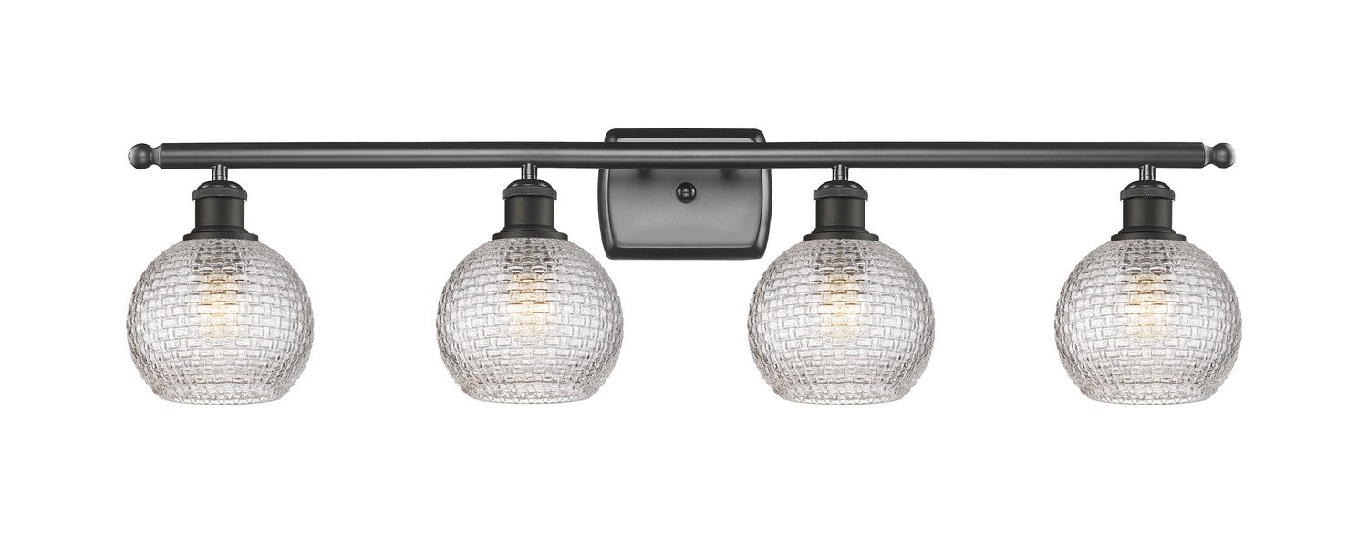 Innovations 516-4W-OB-G122C-6CL Four Light Bath Vanity, Oil Rubbed Bronze